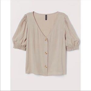 Linen button top